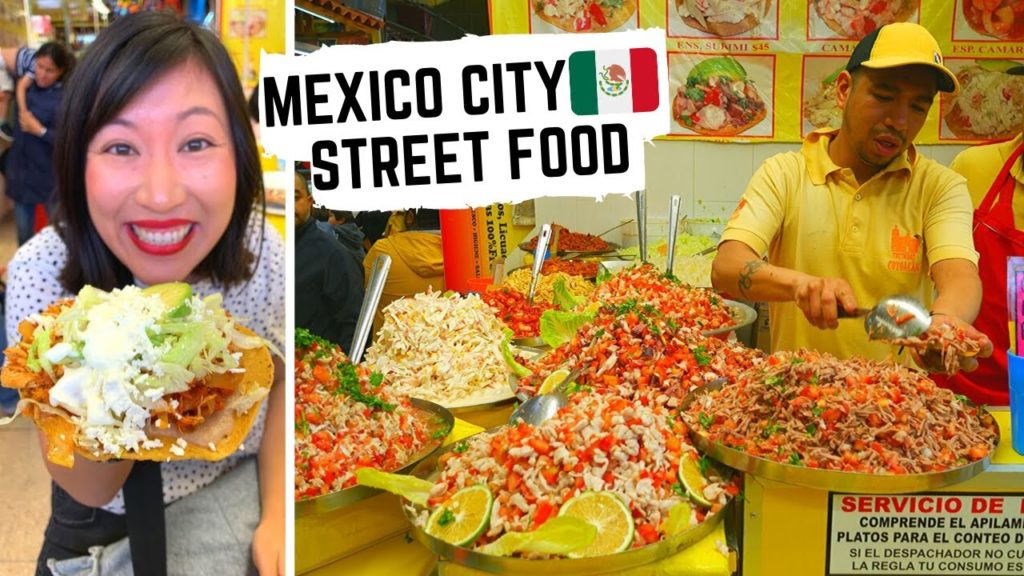 STREET FOOD in MEXICO | Mexico City street food tour | Best TOSTADAS + CORN FUNGUS quesadillas
