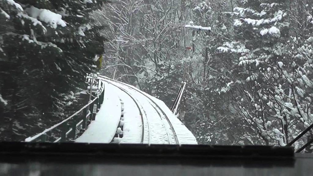 Scenic train ride leaving Takayama, Japan