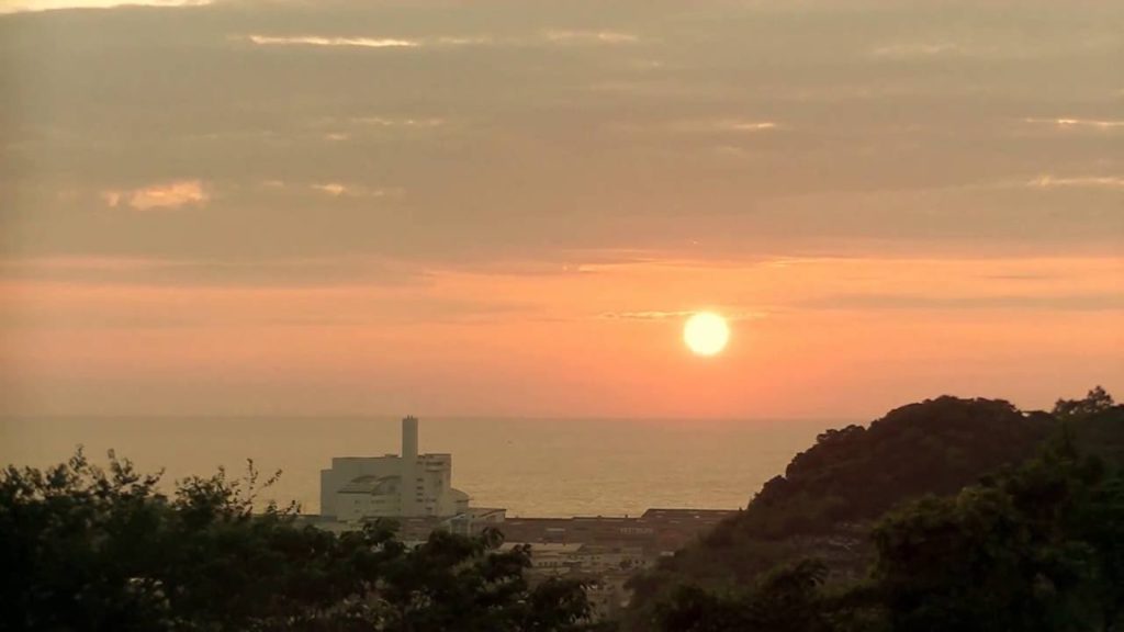 Iojima offing voyage of the Sapphire Princess evening glow at Nagasaki Japan.