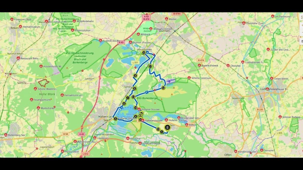 35 km, 360°-Video, Halterner-See u. Borkenberge-Runde