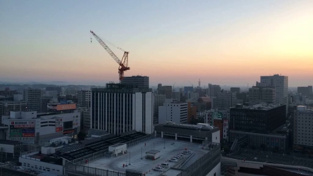 Sunrise @ Hotel Metropolitan Sendai Chuo Aoba Sendai Miyagi Tohoku Honshu Japan (Timelapse)