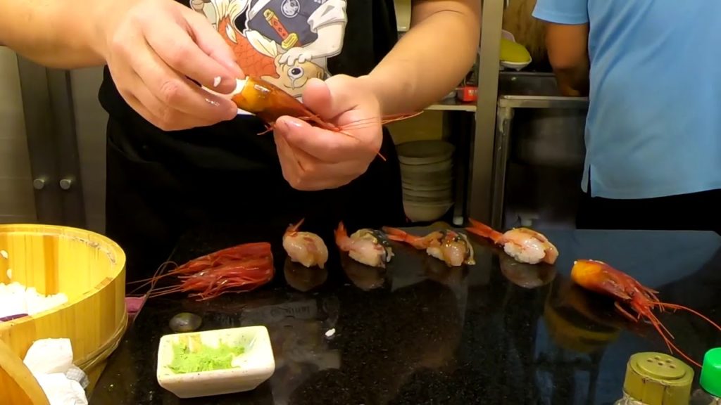 #Japan Amaebi sweet shrimp Nigiri  Japan Street Food