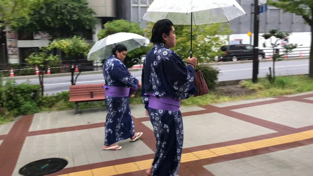 Sumo Wrestlers going to Work Early Morning