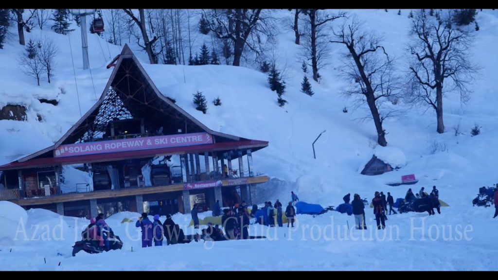 Ropeway Point, Skiing field at Solang Valley, Rohtang Pass, Manali, Himachal Pradesh,  India