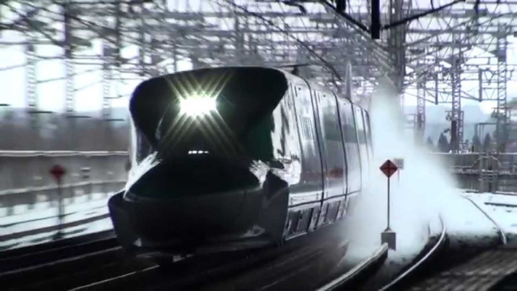 High Speed Bullet Train In Winter (Snow Plowing) High Speed Bullet Train In Winter (Snow Plowing)
