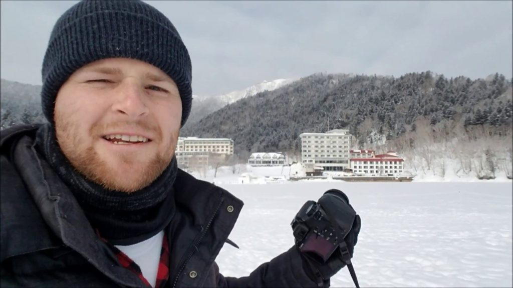 An Ice Village on a Lake