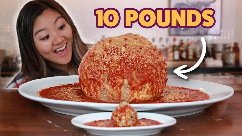 I Challenged My Friend To Finish A 10-Pound Meatball • Giant Food Time