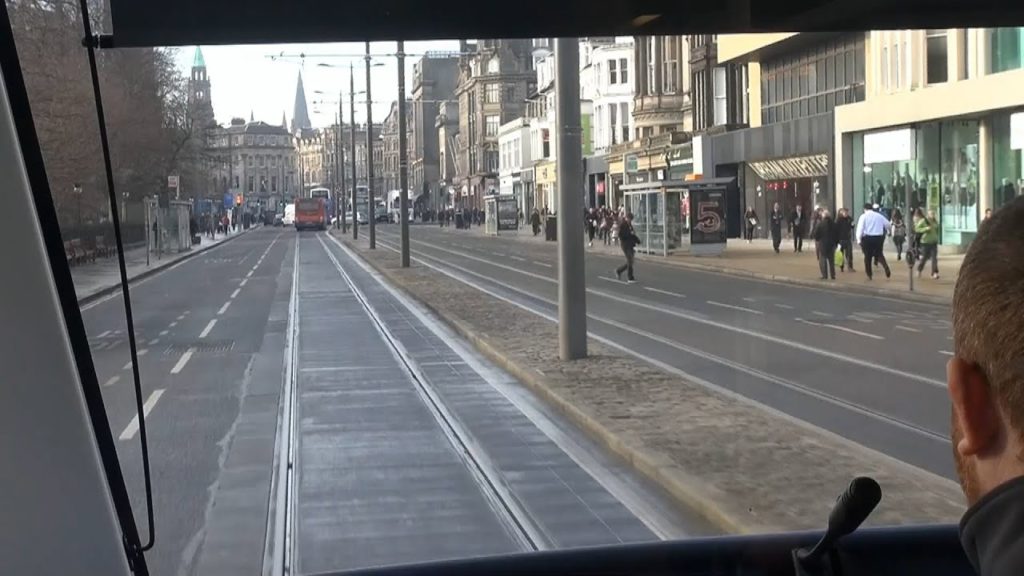 Edinburgh's New Trams - Ride Behind the Driver Over the Complete Route.