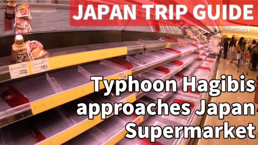 Typhoon Hagibis approaches Japan Supermarket