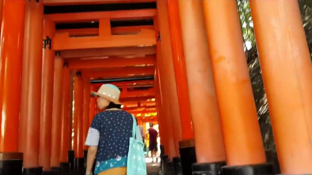 Cycling to Fushimi Inari-Taisha Shrine (The 1000 Gates) in Kyoto, Japan