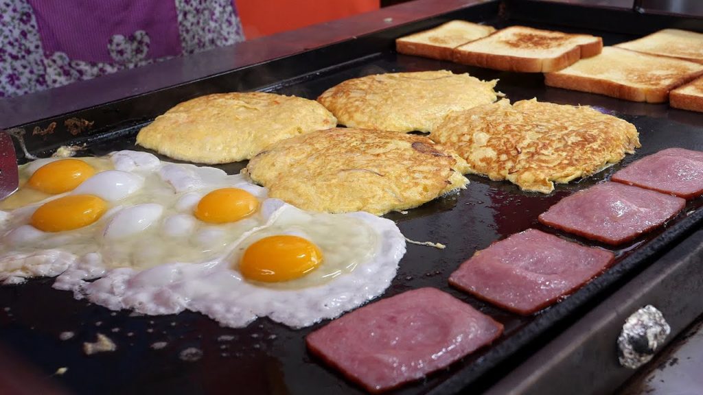 egg fried cheese toast 2,500KRW / korean street food egg fried cheese toast 2,500KRW / korean street food