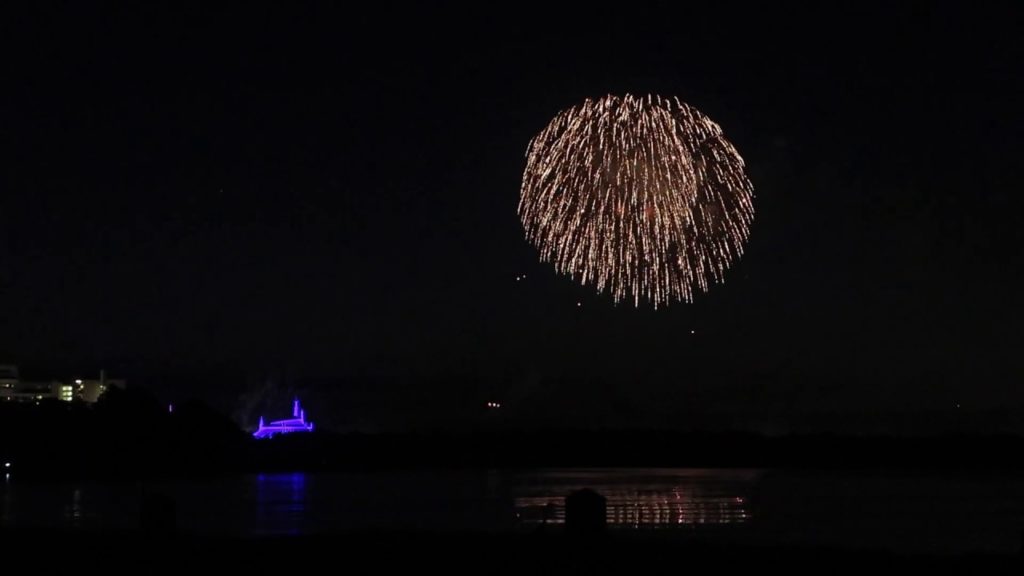 FORT WILDERNESS NEW BEACH FIREWORKS !!!!!