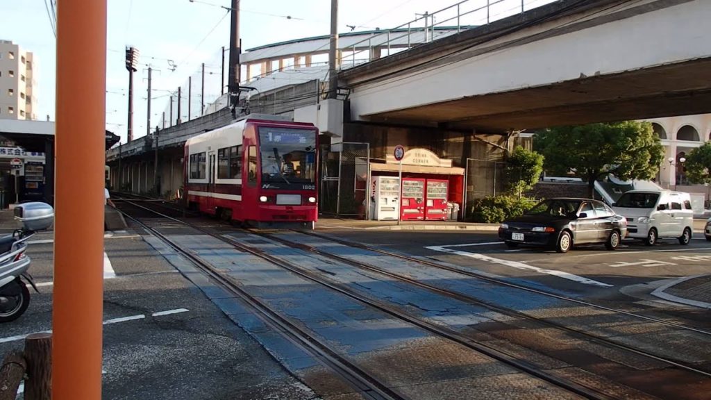 長崎電気軌道1800形 大橋電停発車 Nagasaki 1800 series tramcar