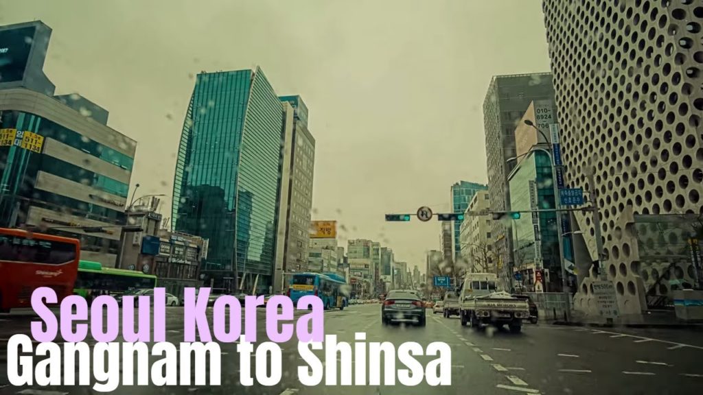 Driving Shinsa-Dong around Gangnam District (Style) Station 신사동 호랑이가 사는곳  Seoul Korea