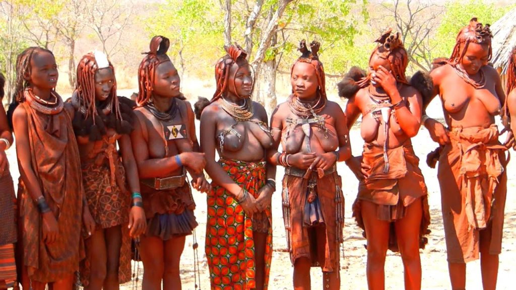 Himba Dance. Dancing people from Namibia.