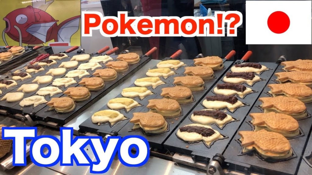 Pokemon TAIYAKI CAKE in Tokyo! Japanese Street Food