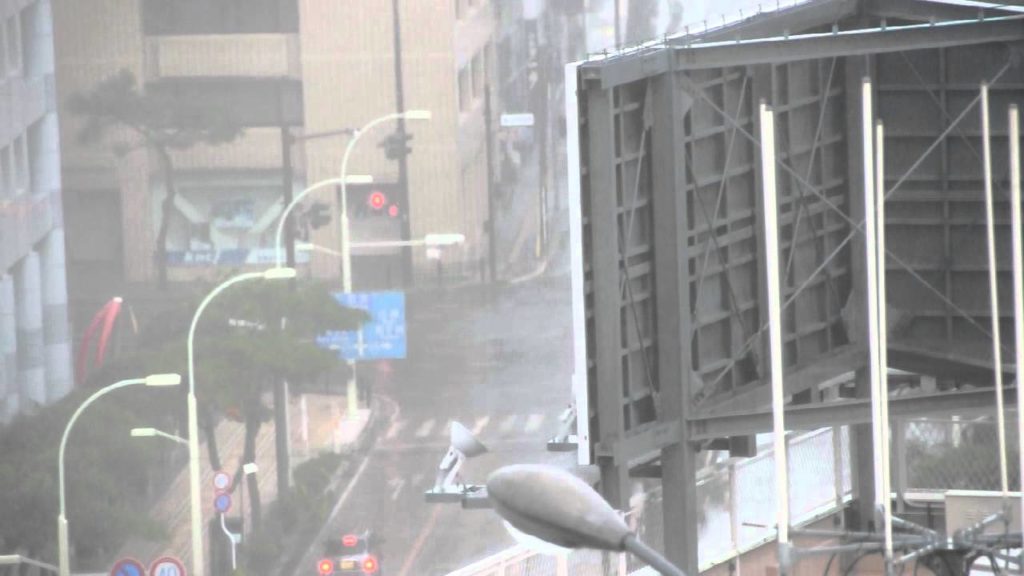 Typhoon Muifa in Downtown Naha, Okinawa