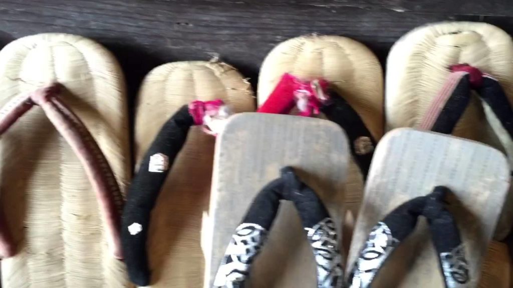 Old Japanese house and kitchen with fire pit, Michinoku Lakeside Park, Sendai, Japan