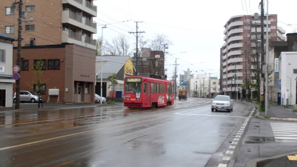函館市電　Japan Hakodate City Tram ( Street Car ) 2002 in the rain