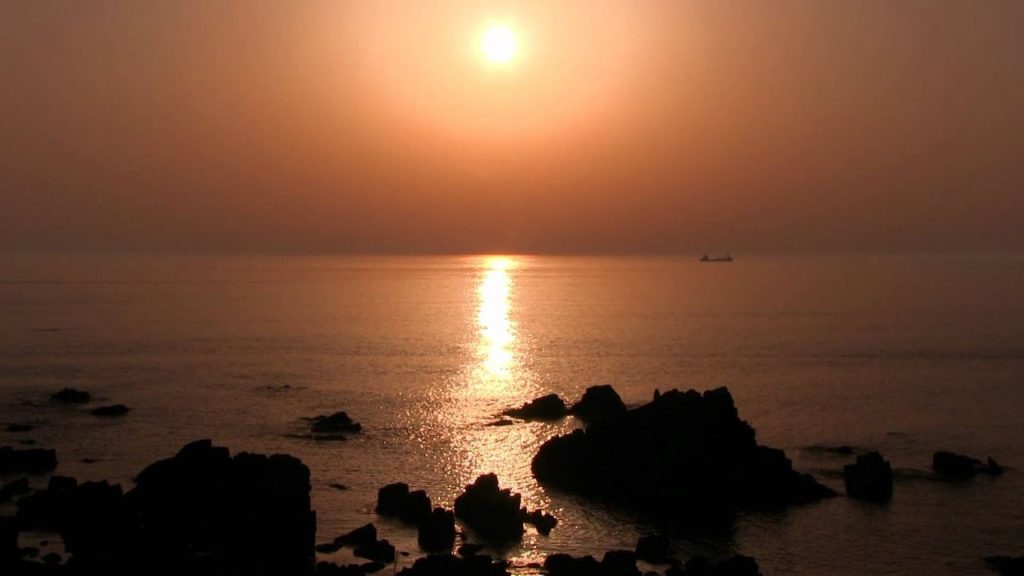 Beautiful Twilight View 秋田県男鹿半島 入道崎の風景 日本の夕陽百選  Oga Nyudouzaki in Akita Japan