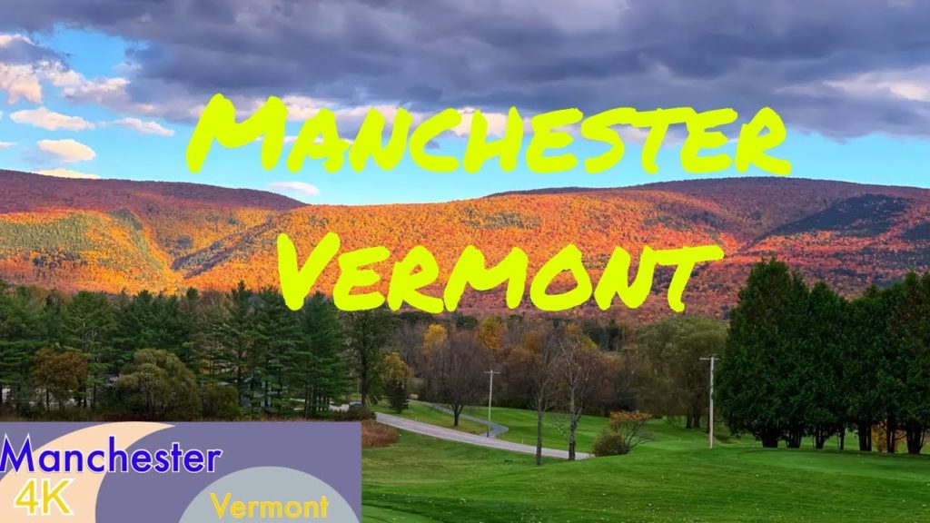 Small Town in USA: Driving Through Manchester  Vermont (VT), in Fall, Vermont Fall Foliage Drives 4K