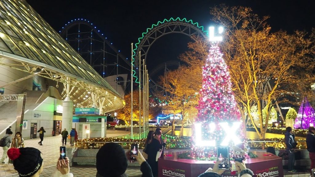 TOKYO【Christmas Lights】Korakuen Sta. To Suidobashi Sta.via Tokyo Dome #4K #東京ドーム