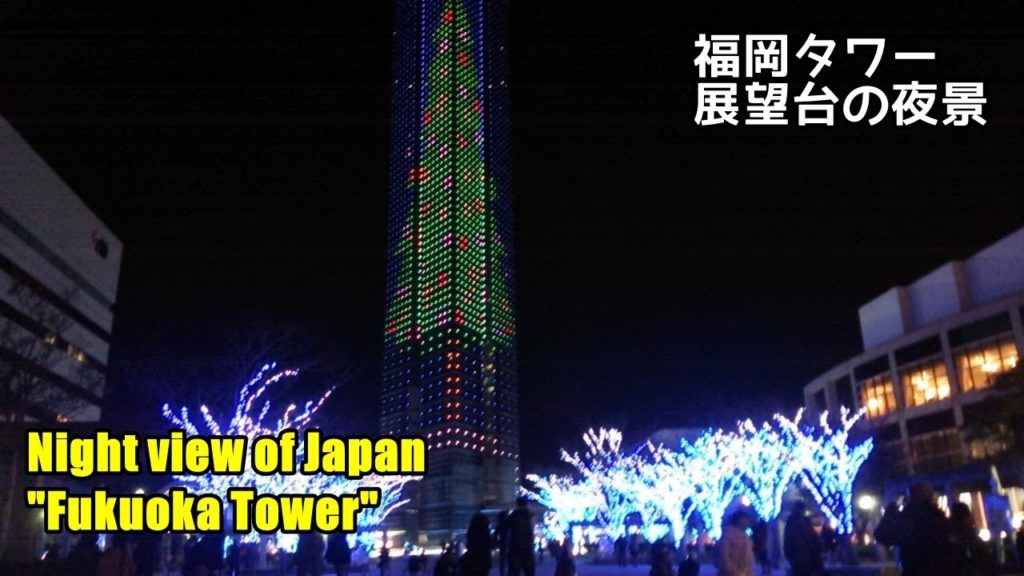 福岡タワー　夜　Night view of Japan "Fukuoka Tower"