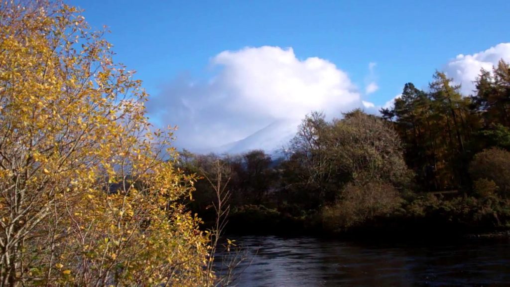 Autumn Schiehallion Mountain And River Tummel Highlands Perthshire Scotland