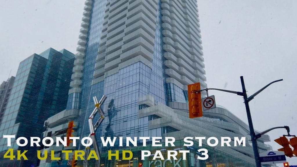 Winter storm downtown Toronto part 3 (walking tour 4k)