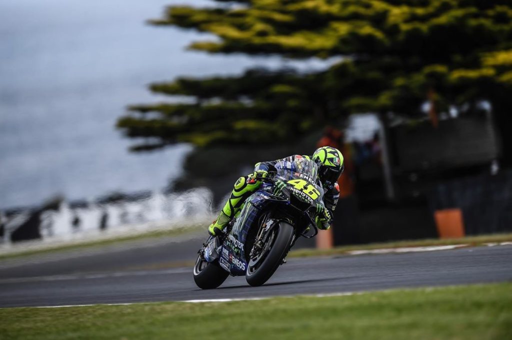 @valeyellow46 had a productive day working on his bike in the wet and the dry co...
