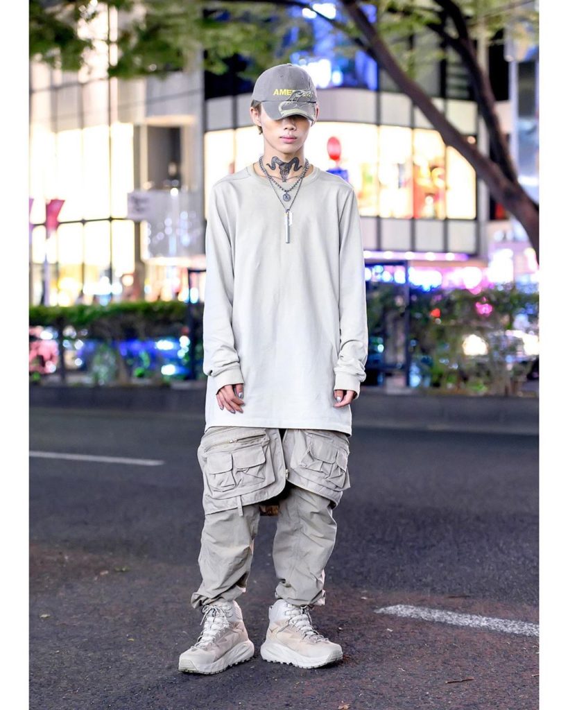20-year-old Keito (@keito10899) on the street in Harajuku wearing a Rick Owens s...