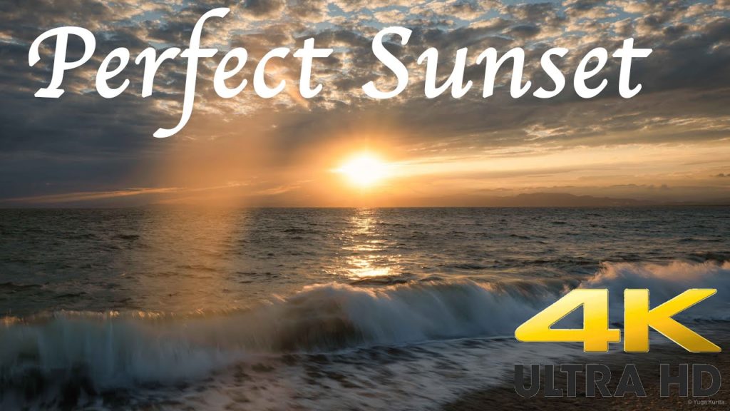 【4K】Perfect Sunset at a Scenic Beach 【Natural Sounds】