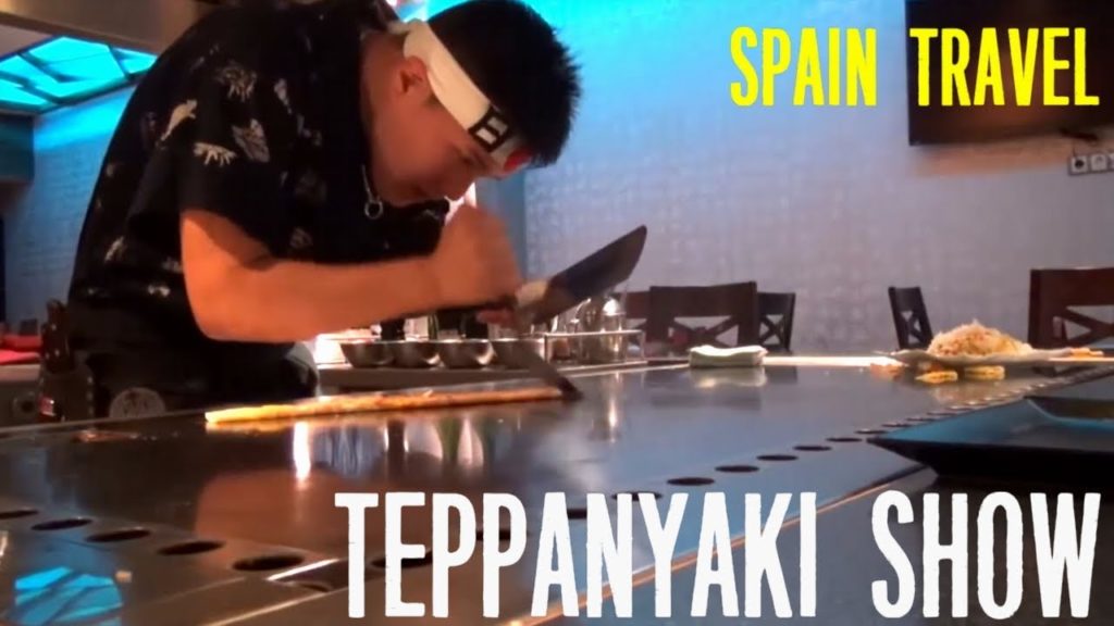 Hibachi chef - Teppanyaki show cooking in Japanese Restaurant
