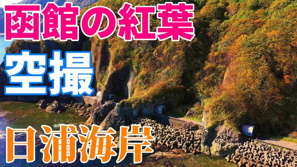 函館穴場スポット紅葉撮影編　函館市の日浦海岸をドローンで空撮