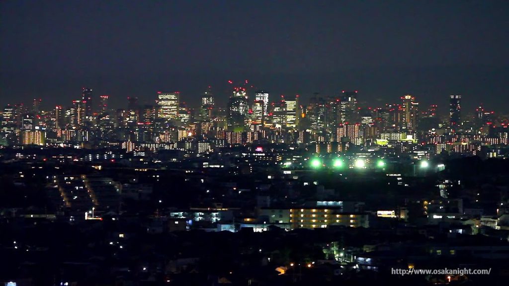 箕面スカイアリーナからの大阪夜景 Night View from Minoh Sky Arena Osaka Japan 箕面スカイアリーナからの大阪夜景 Night View from Minoh Sky Arena Osaka Japan