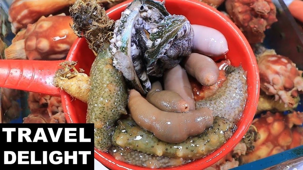 Assorted Seafood Sashimi Penisfish Seasquirt Seacucumber Abalone in Seoul, Korean Seafood