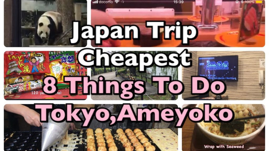 Japan Cheapest Trip. 8 Things to do in Tokyo, Ameyoko, Ueno. Street Food, Sushi, Zoo, Natto, Karaoke