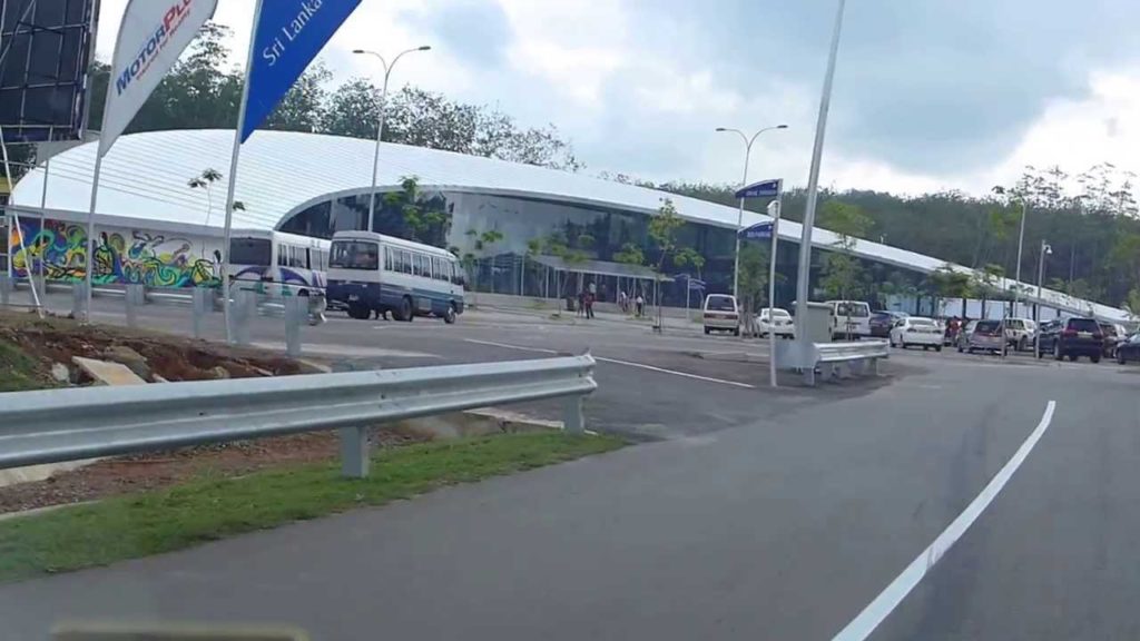 Entering a rest stop / service area on the Southern Expressway in Sri Lanka