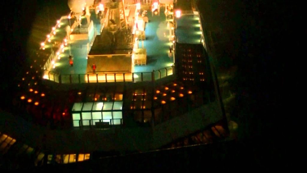 Time-lapse27   Costa SERENA night departure from the rainy Nagasaki Port in Japan.