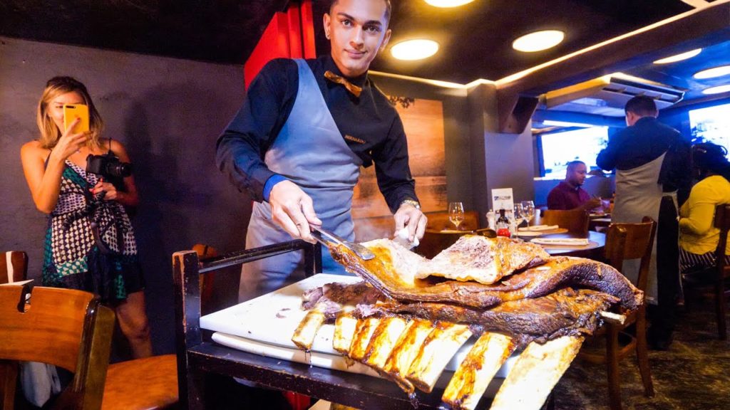 Brazilian Steakhouse – HUGE BEEF RIBS + 14 MEATS CHURRASCARIA in Rio de Janeiro, Brazil! Brazilian Steakhouse - HUGE BEEF RIBS + 14 MEATS CHURRASCARIA in Rio de Janeiro, Brazil!