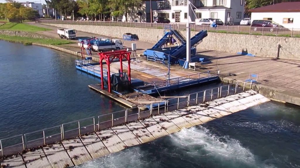 Indian Fish Wheel Chitose River Chitose Hokkaido Japan