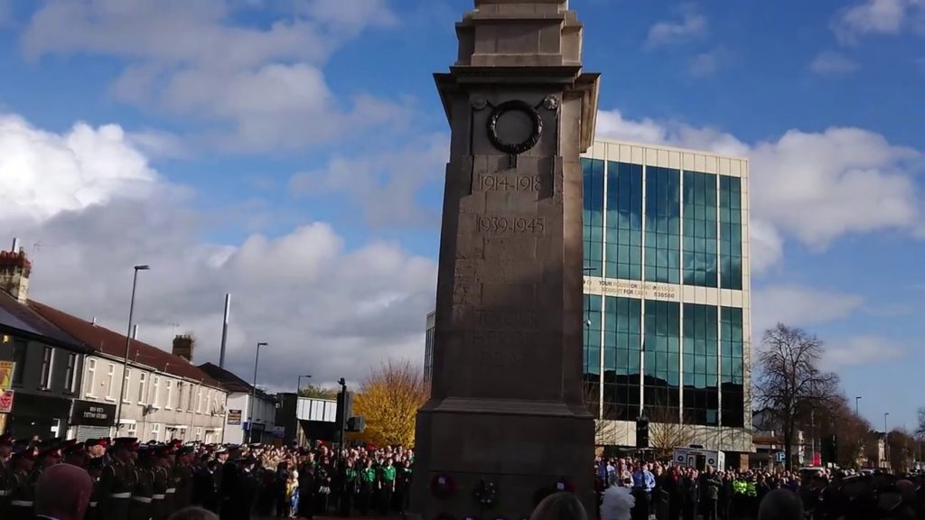 Welsh National Anthem on Armistice Centenary, Newport