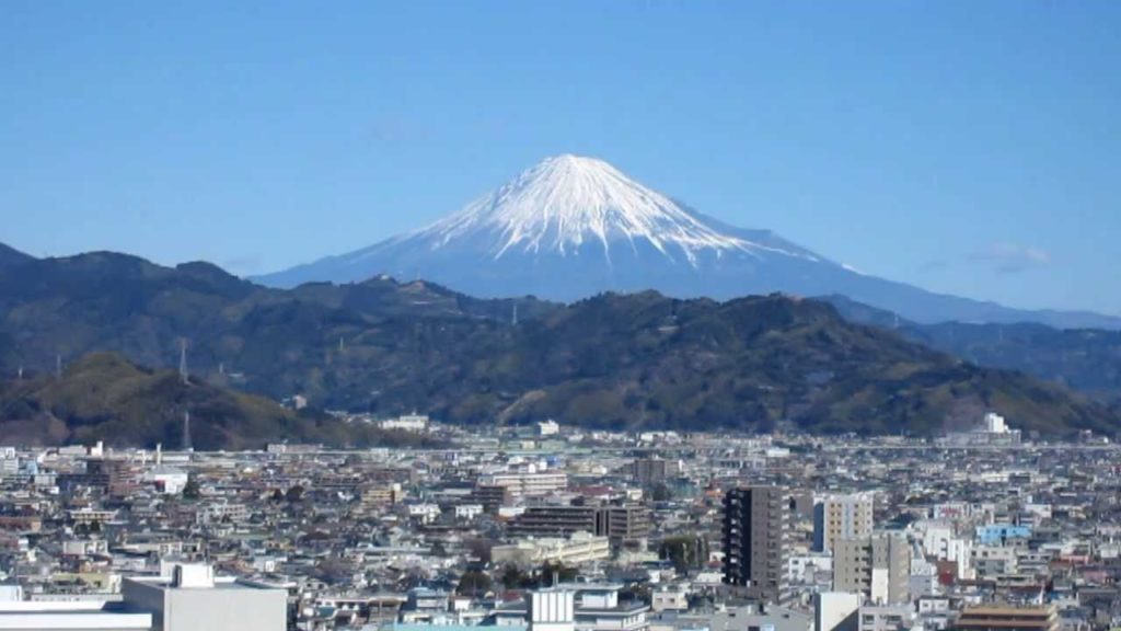 Mt. Fuji seen from the 17th floor in Shizuoka city office