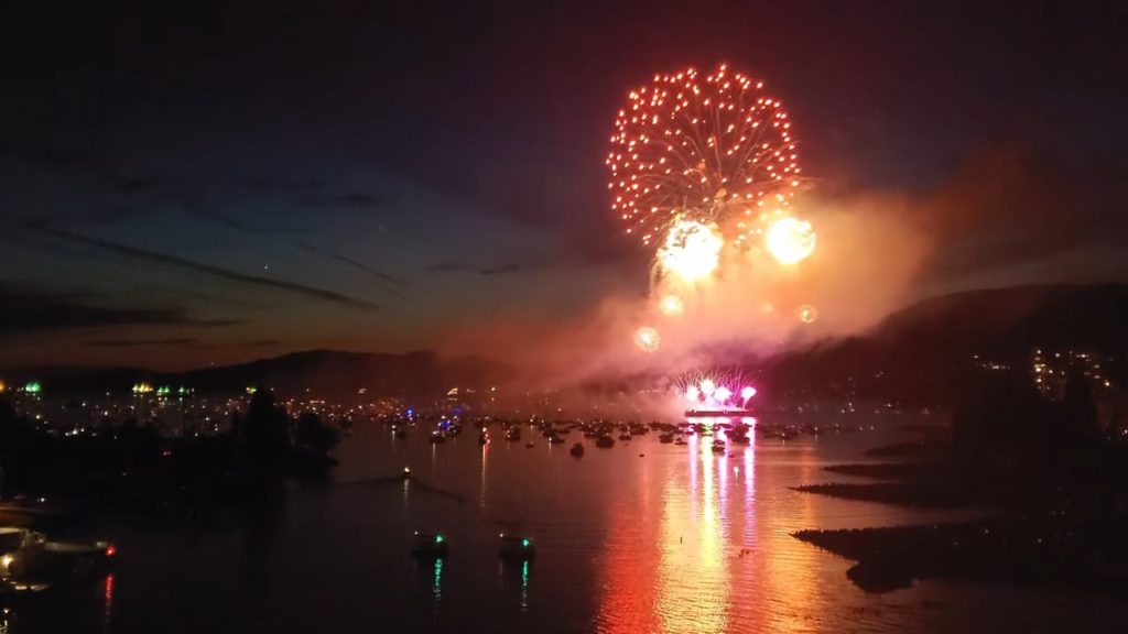 Vancouver EVENT: HONDA CELEBRATION OF LIGHT 2019 Team India Fireworks from Burrard Bridge, July 27
