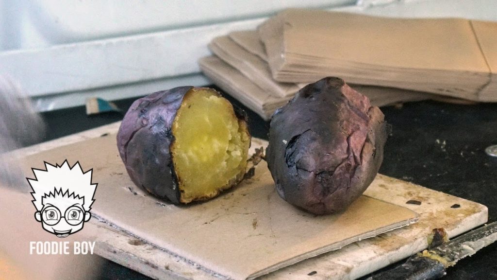 Stone-Grilled Sweet Potato / Japanese Street Food / Asakusa, Tokyo Japan