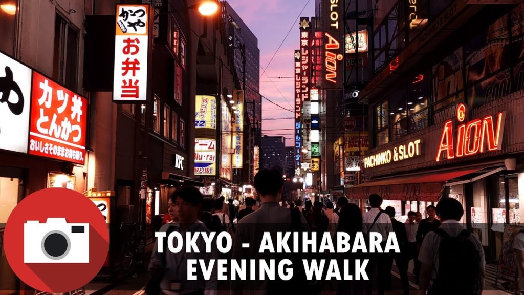 Walking around Akihabara 秋葉原 Tokyo at night. Asus Zenfone 5Z. 4K