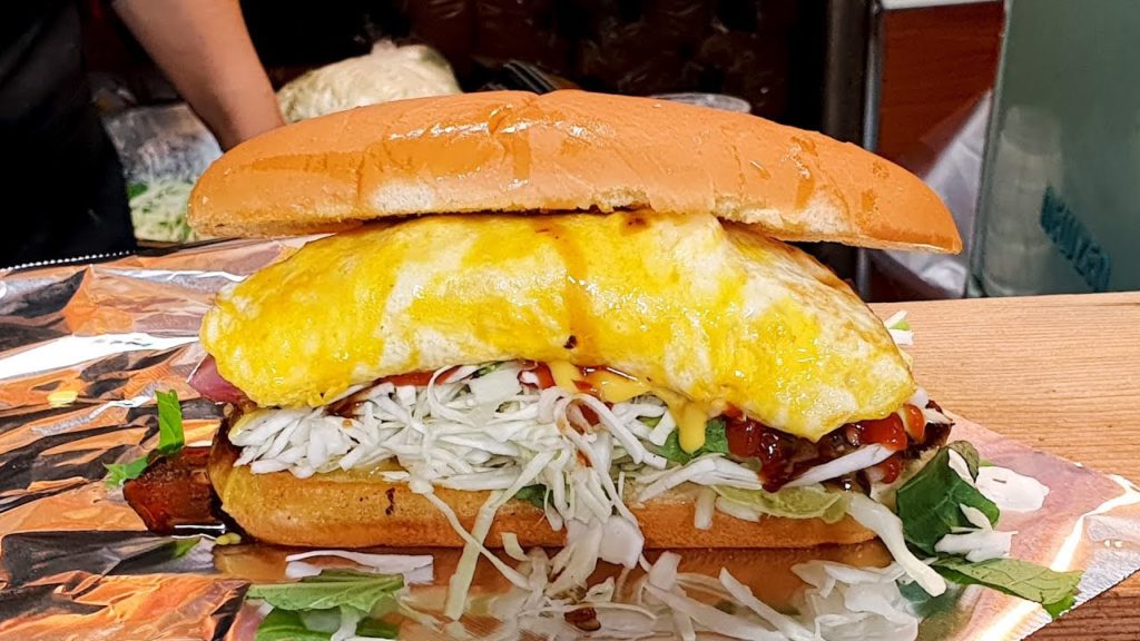 가성비 최고, 2000원 대왕 햄버거, 석계역 성실버거, 섹존 토스트, $2 hamburger full of ingredients, Toast, Korean street food