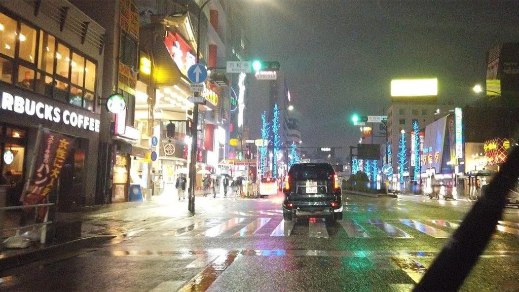 【雨＆夜ドライブ】雨の中、中村公園から大須界隈までのナイトドライブ【名古屋】 Night＆Rain Drive from Nakamura park to Osu st., Nagoya Japan.