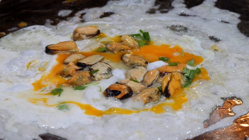 태국식 계란 홍합 전 thailand clam egg pancake / thailand street food
