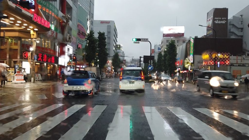 【雨ドライブ】雨の中、旧中村遊郭・大門から覚王山までのドライブ【名古屋】 Rainy Drive from Omon Nakamura to Kakuozan , Nagoya Japan.